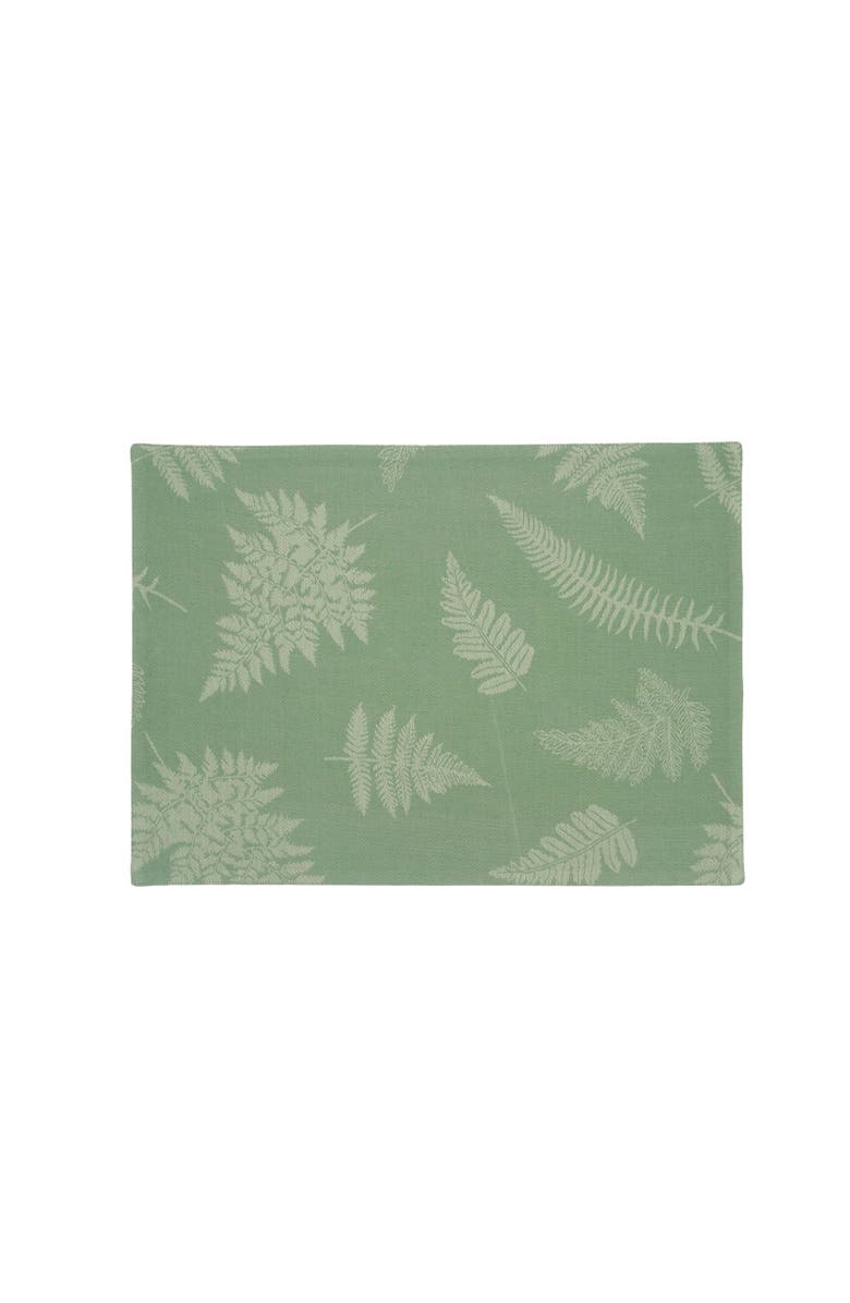 C&F Home Botanical Fern Jacquard Reversible Machine Washable Jacquard Placemats Set of 6, Alternate, color, Green