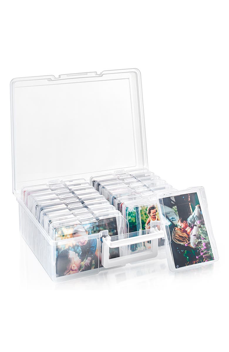 SORBUS 4x6 Photo Storage with Case, Alternate, color, Clear