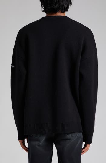 Balenciaga Oversize Double Face Wool Blend Crewneck Sweater