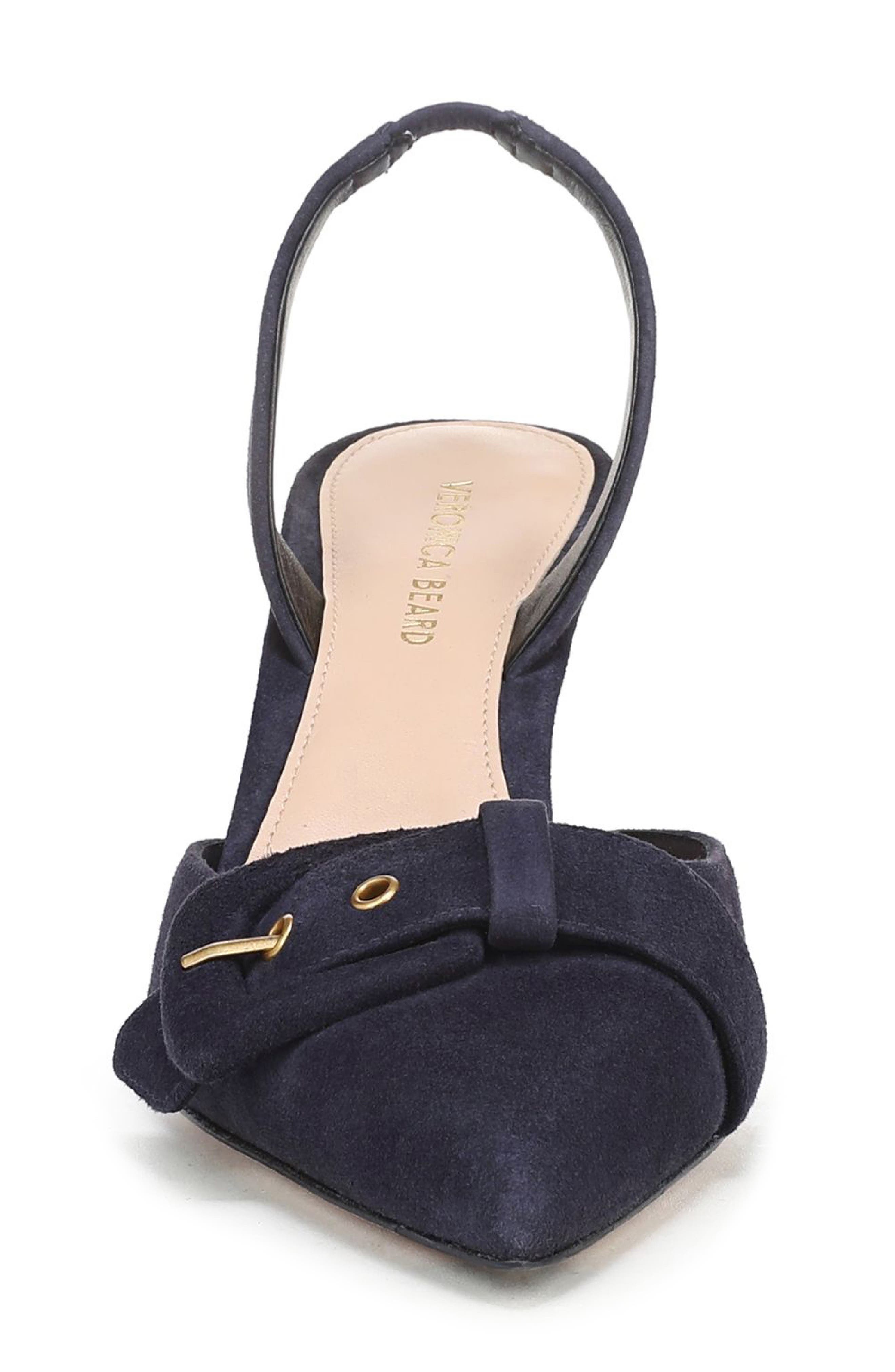 Lenora Leather Slingback Pump, Alternate, color, NAVY LEATHER