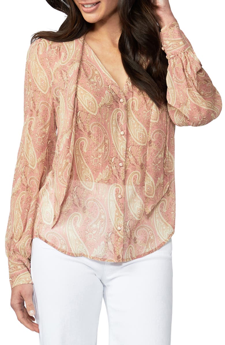 PAIGE Cleobelle Paisley Silk Blouse, Main, color, 