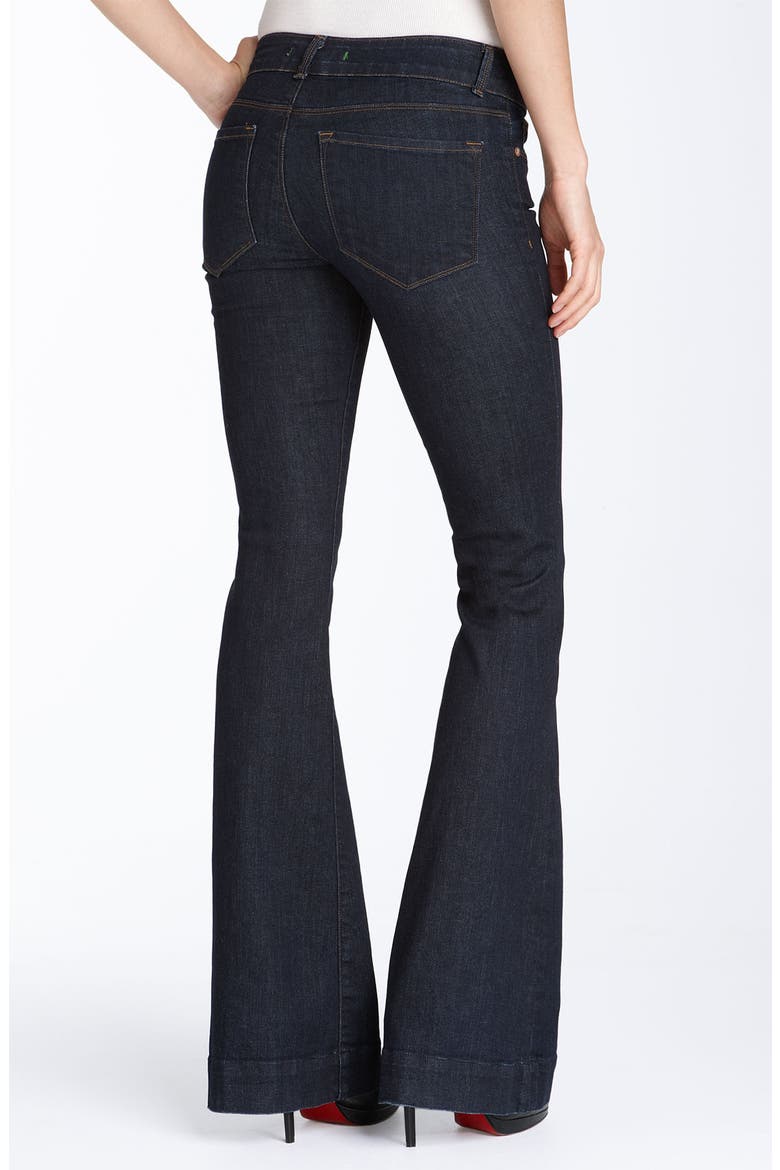 'Love Story' Bellbottom Stretch Jeans, Main, color, PURE