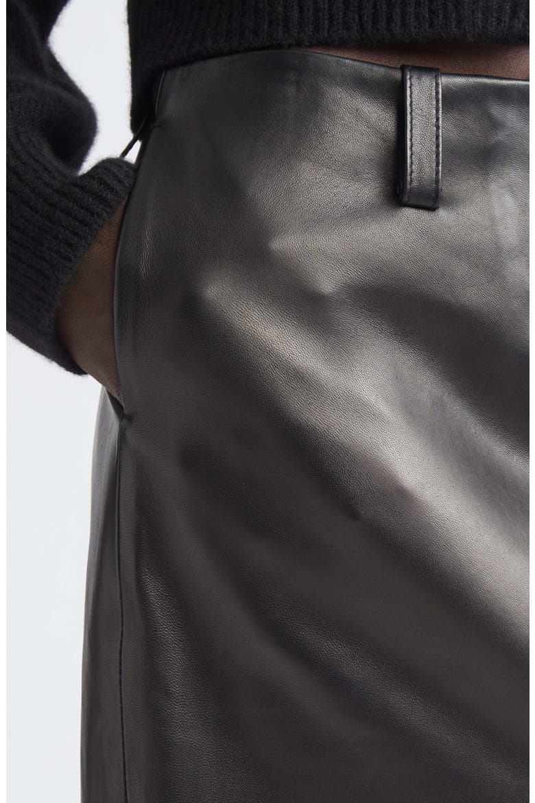 The Leather Pencil Skirt, Alternate, color, BLACK