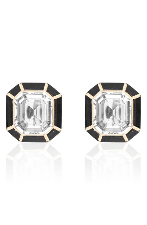 Mélange Emerald-Cut Stud Earrings