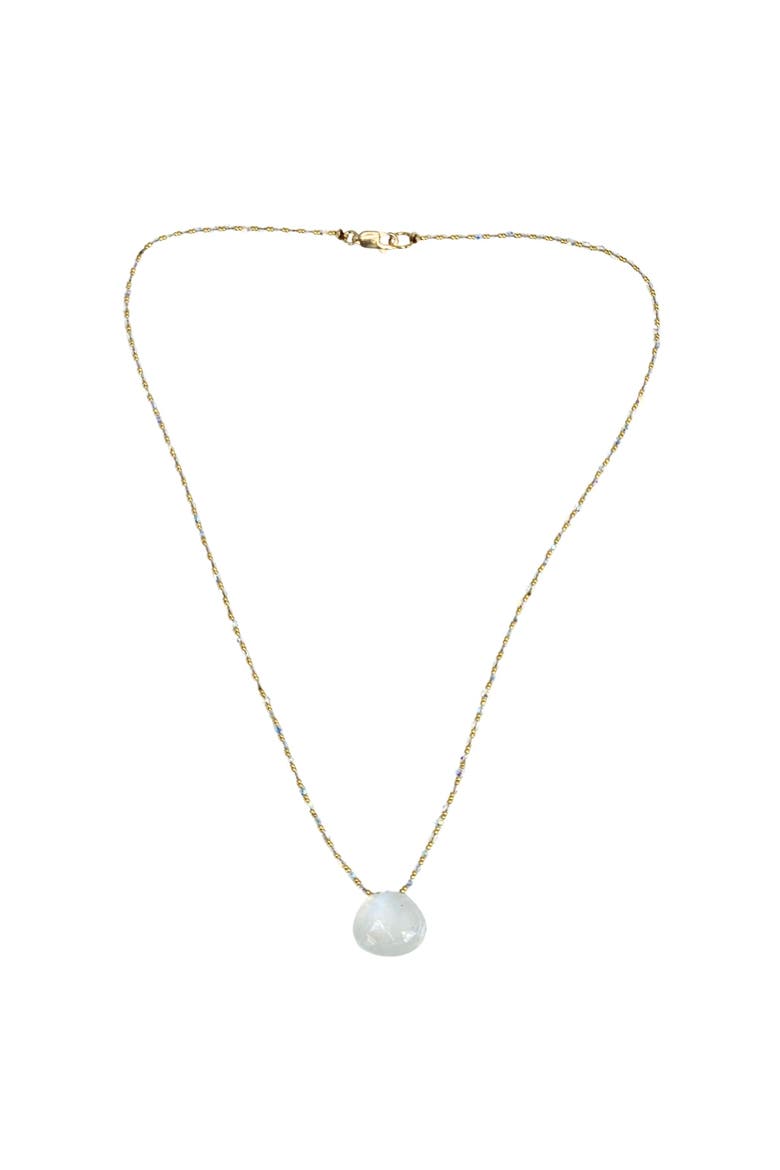 Luminous Moonstone Necklace with Mixed Metallic Accents, Alternate, color, White
