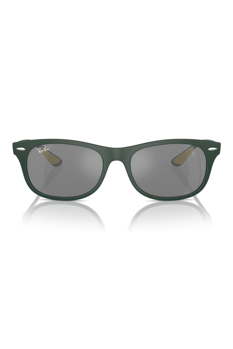 x Scuderia Ferrari 55mm Square Sunglasses, Alternate, color, MATTE GREEN