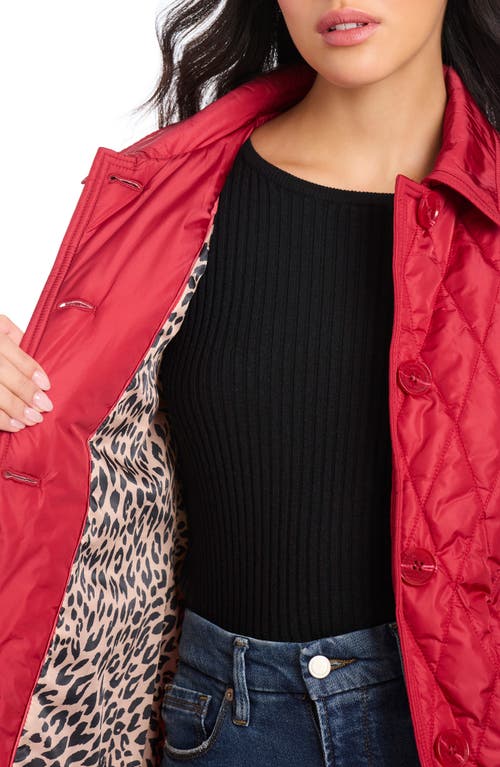 Kate Spade New York Long Quilted Jacket In Red