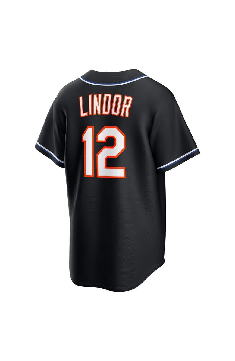 Nike Men's Nike Francisco Lindor New York Mets Fashion Replica Black Out Jersey, Alternate, color, Black