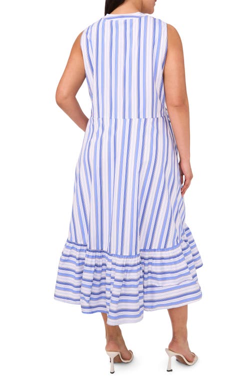 Halogenr Halogen(r) Tie Front Stripe Cotton Blend Midi Sundress