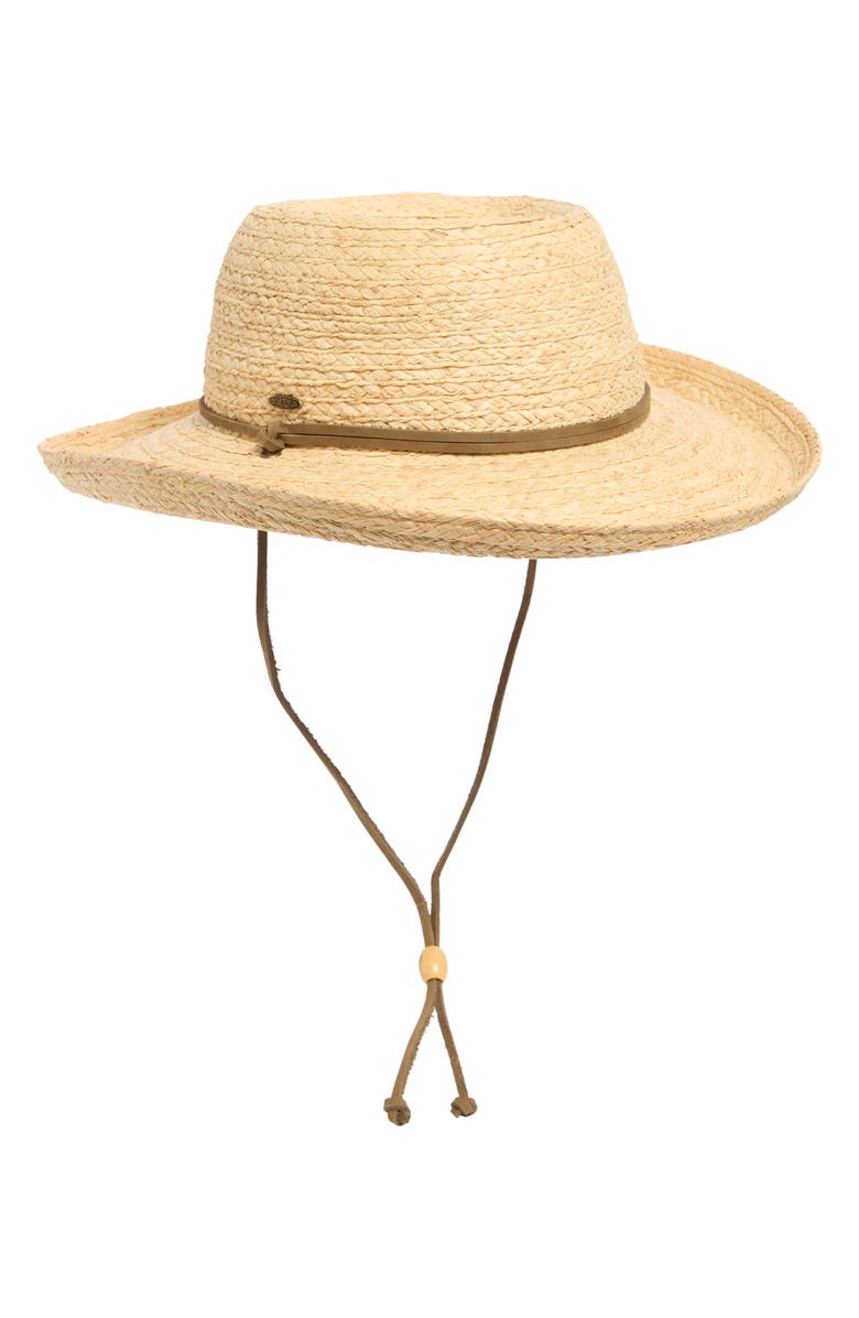 Scala Woven Raffia Wide Brim Hat, Main, color,