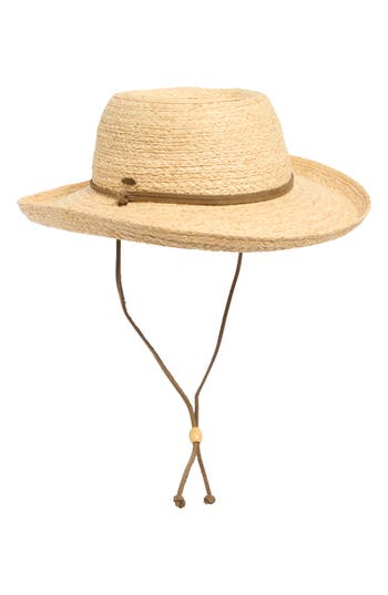Scala Woven Raffia Wide Brim Hat