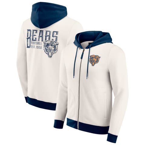 Men's Darius Rucker Collection by Fanatics Cream Chicago Bears Distressed Graphics Full-Zip Hoodie