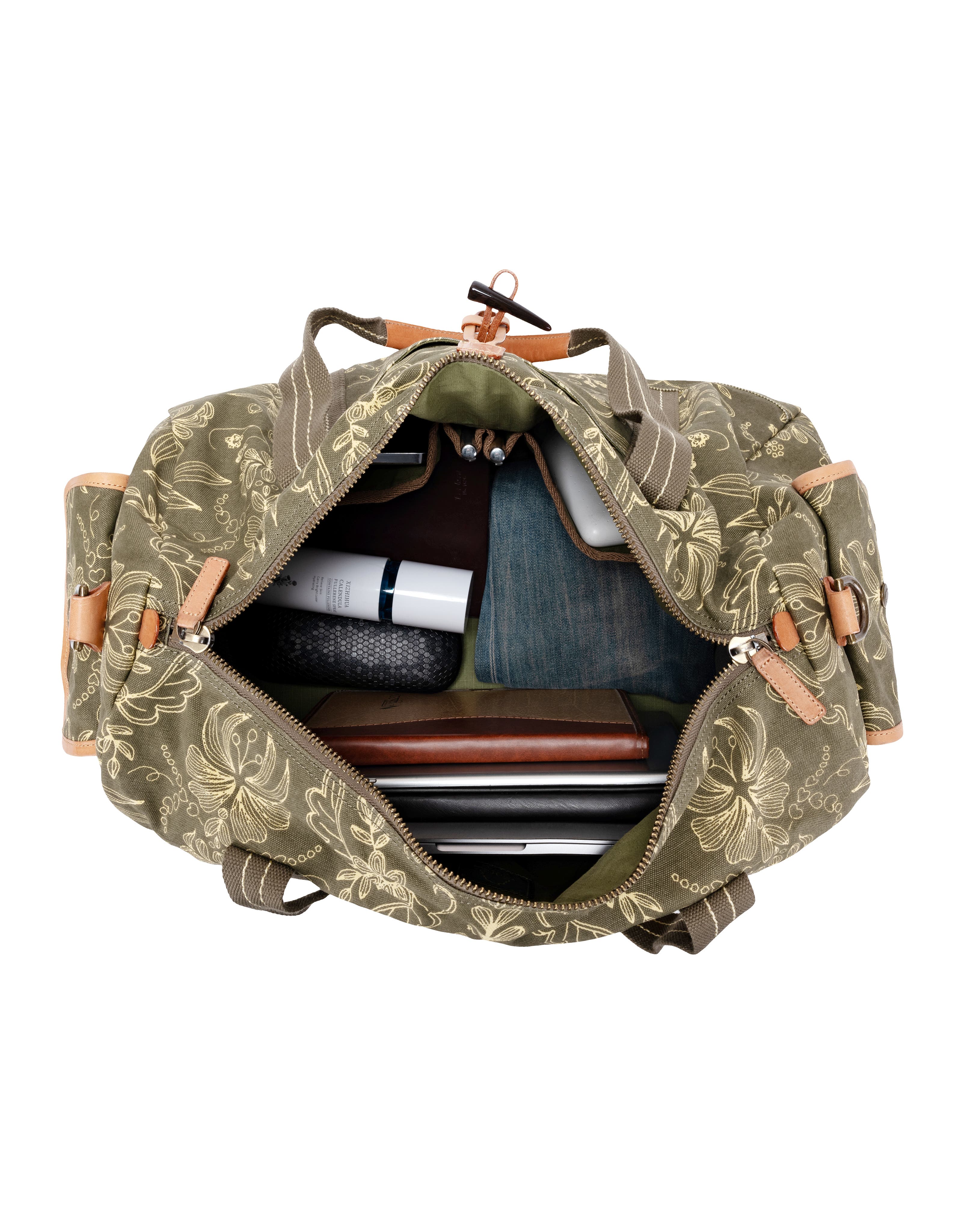 TSD Brand Valley and Sky Lightweight Travel Weekender, Alternate, color, Olive Cream