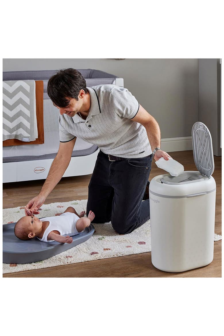 Squishy Diaper Changing Mat, Nappy Bin Diaper Pail & Better Bag Biodegradable Nappy Bin Liners Set, Alternate, color, GREY