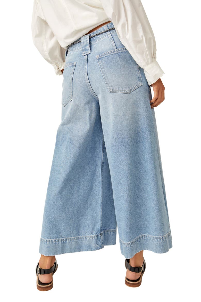 Sheer Luck Belted Crop Wide Leg Jeans, Alternate, color, BRIGHT EYES