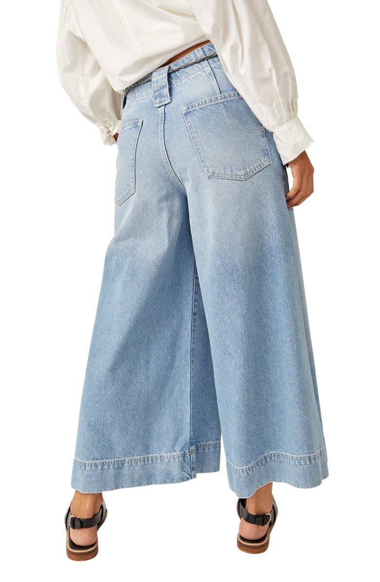 Free People Sheer Luck Belted Crop Wide Leg Jeans, Alternate, color,