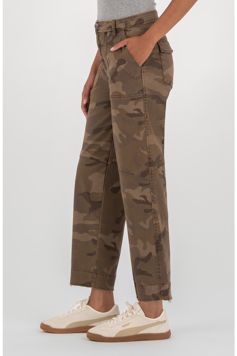 Ashton High Waist Crop Wide Leg Barrel Jeans, Alternate, color, BROWN