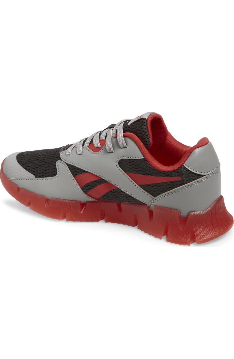 Reebok Kids' Zig 'N' Glow 2 Light-Up Sneaker, Alternate, color, Grey3/ Vectorred/ Grey5