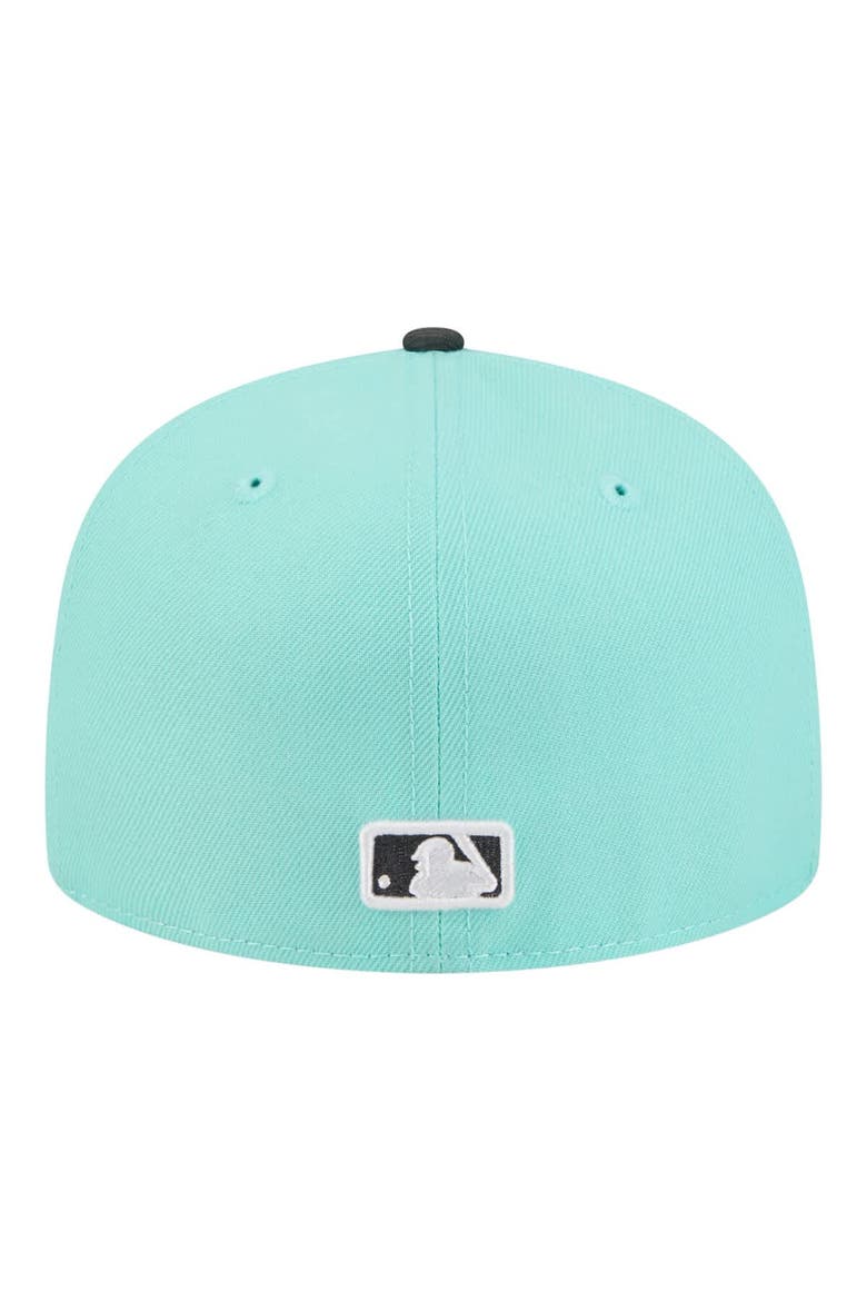 Men's New Era Turquoise/Charcoal Texas Rangers Two-Tone Color Pack 59FIFTY Fitted Hat, Alternate, color, Turquoise