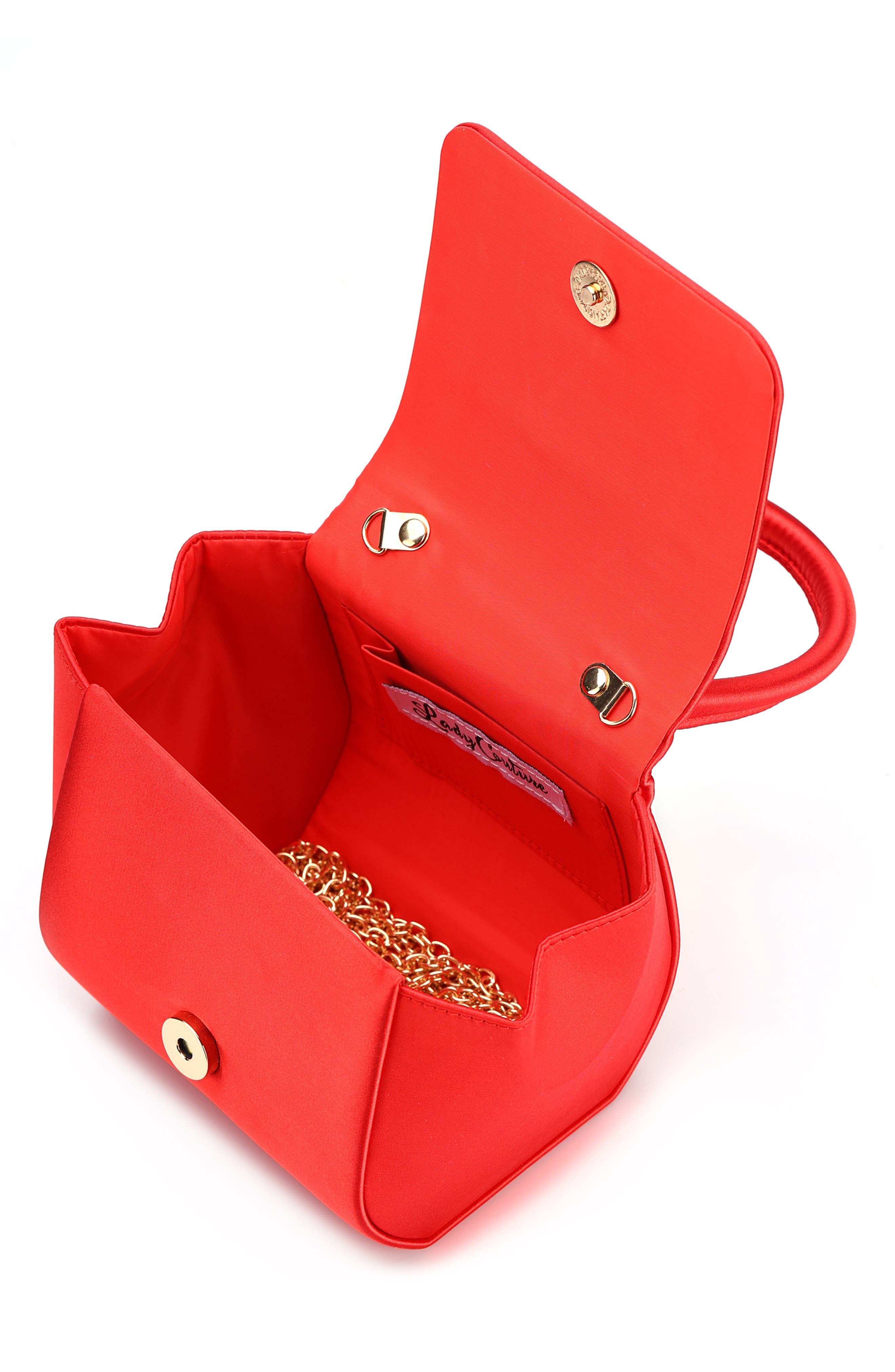 Liz Satin Handbag, Alternate, color, RED