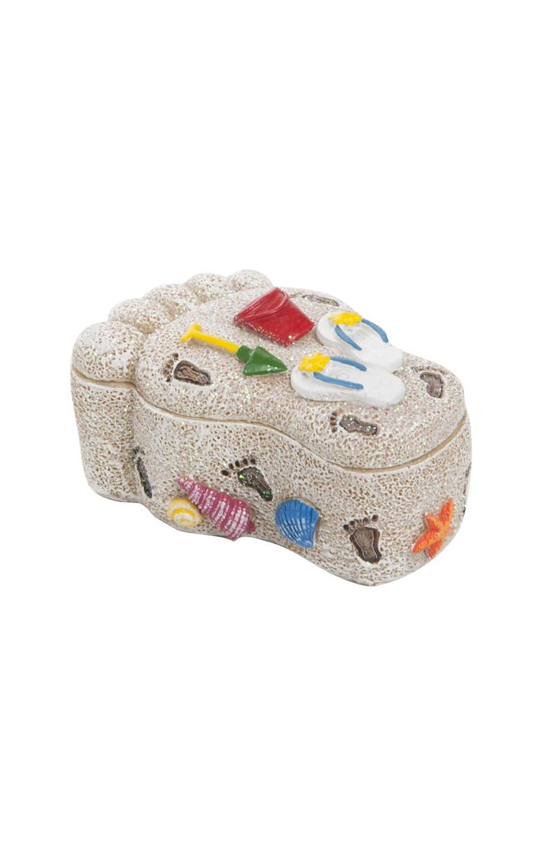 Beachcombers Resin Sand Foot Print Box, Main, color, Beige