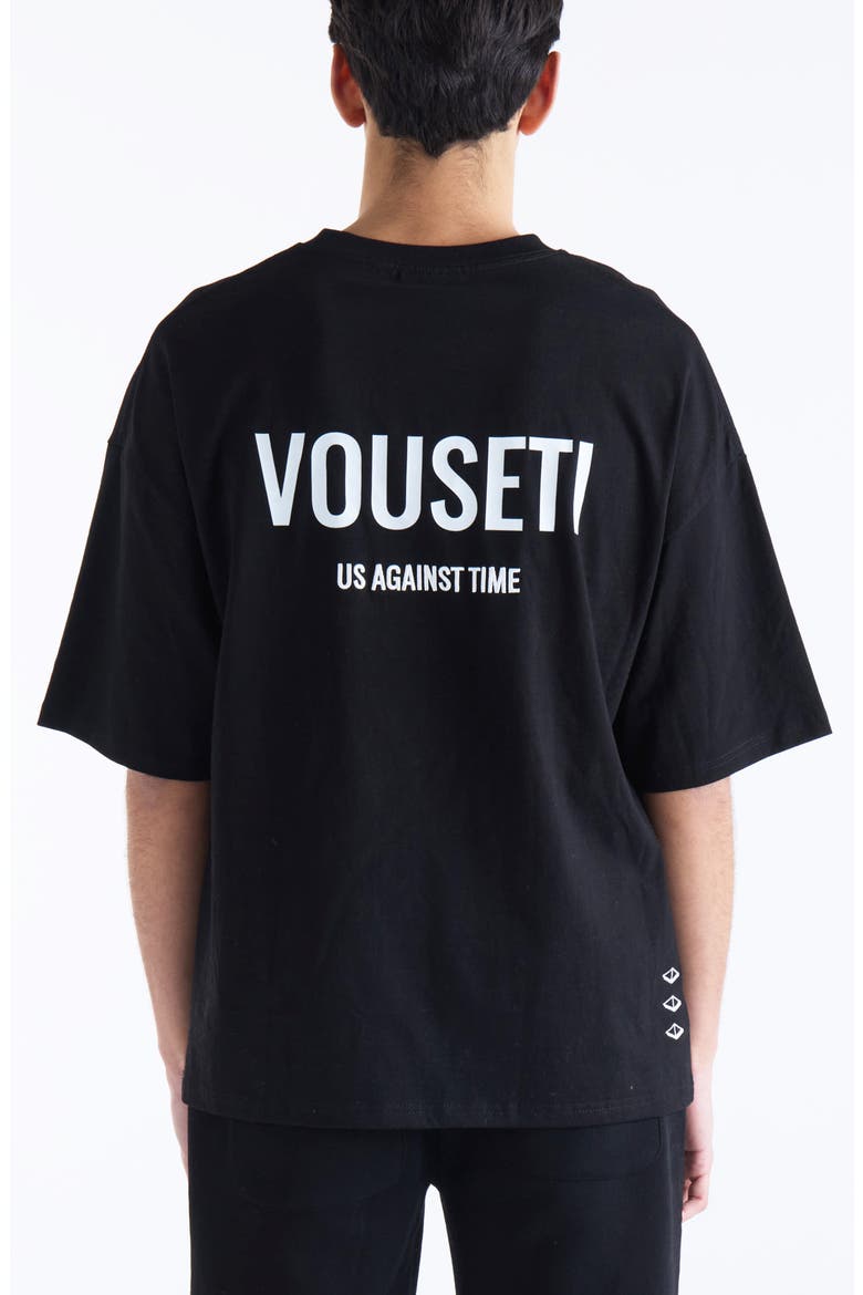 Us Against Time Oversize Cotton Graphic T-Shirt, Alternate, color, BLACK
