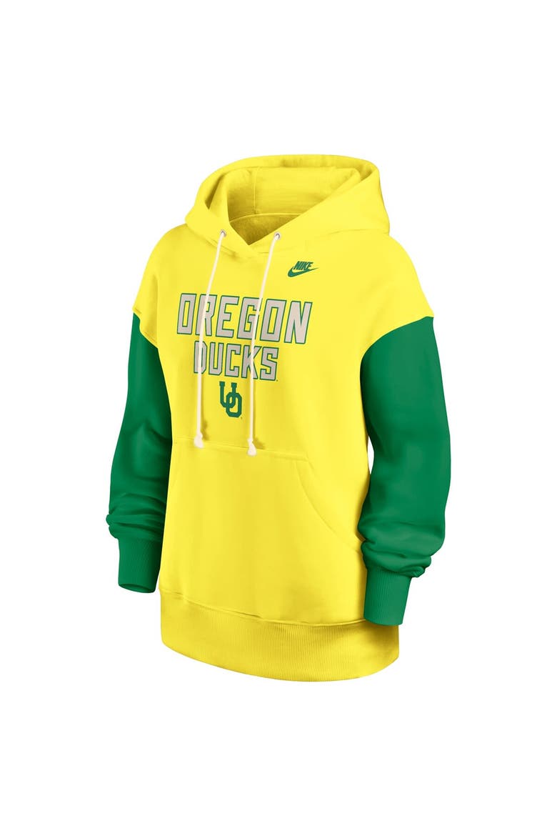 Women's Nike Yellow/Green Oregon Ducks Oversized Legacy Phoenix Pullover Hoodie, Alternate, color, Yellow