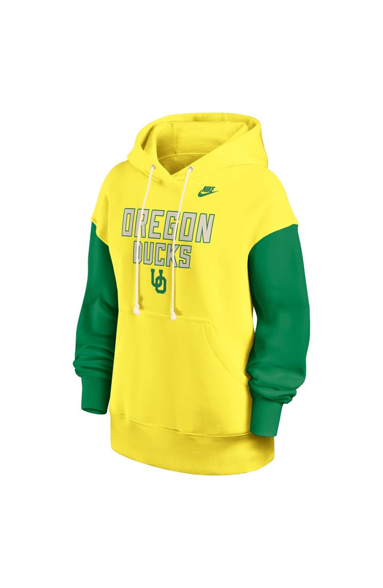 Nike Women's Nike Yellow/Green Oregon Ducks Oversized Legacy Phoenix Pullover Hoodie, Alternate, color, Yellow