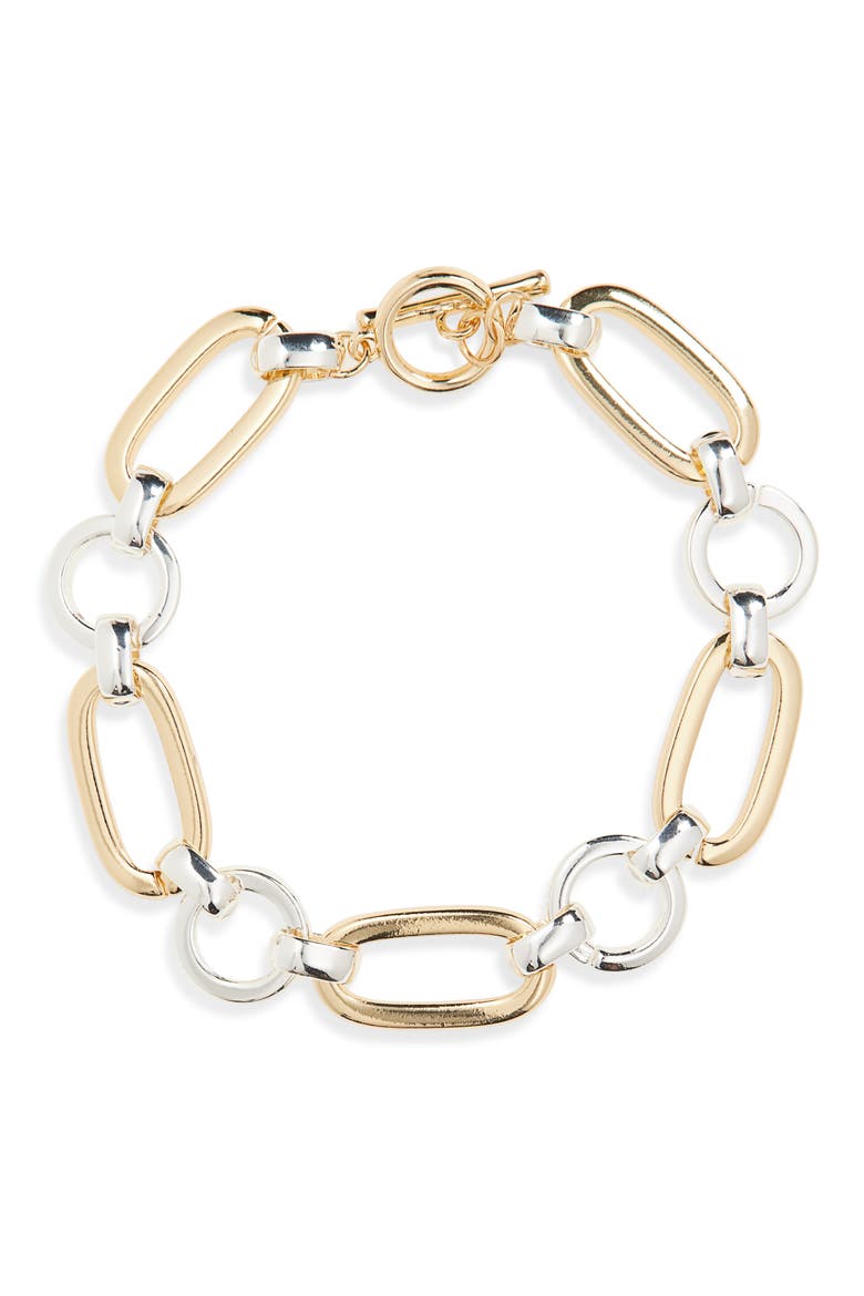 Two-Tone Link Bracelet, Main, color, TWO TONE