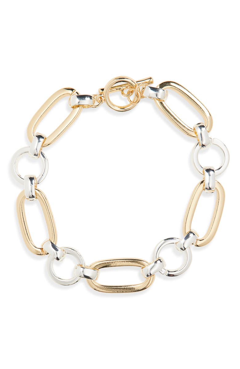 Panacea Two-Tone Link Bracelet, Main, color, 