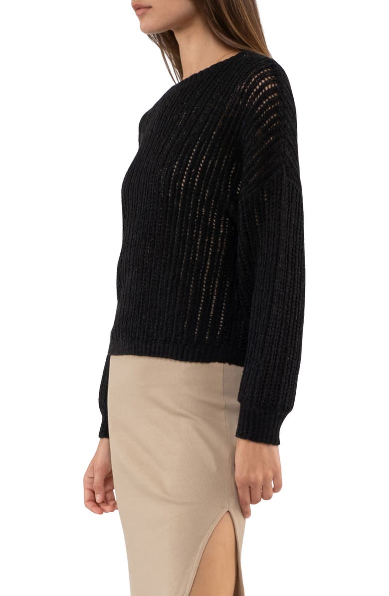 Blu Pepper Extended Shoulder Knit Sweater, Alternate, color,