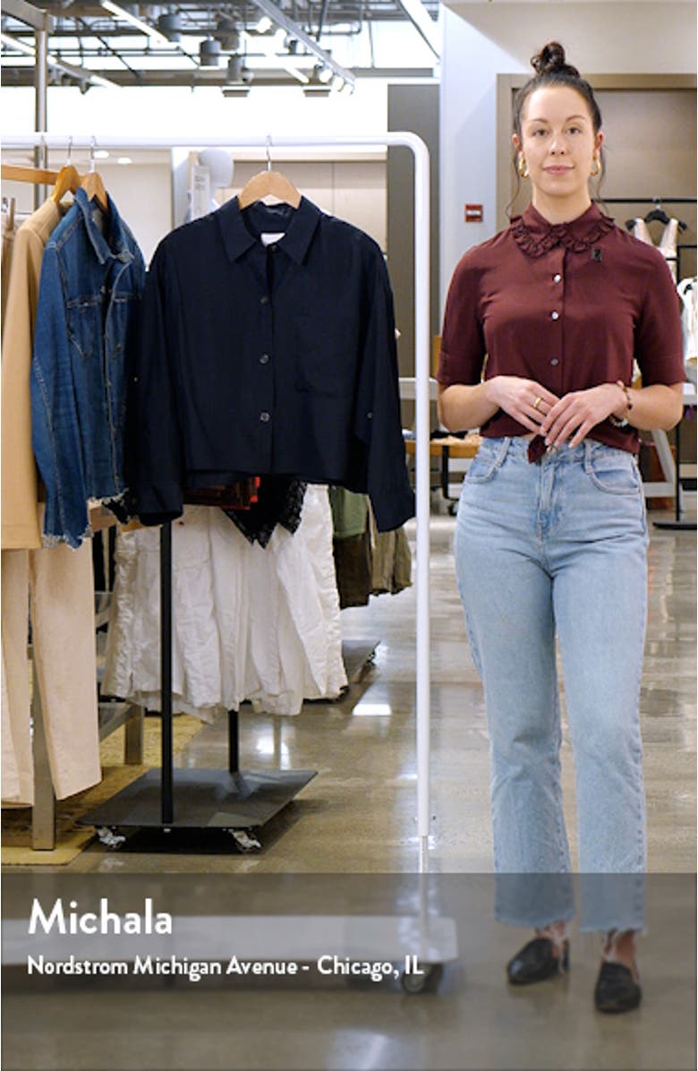 Next Ex Crop Silk Button-Up Shirt, sales video thumbnail