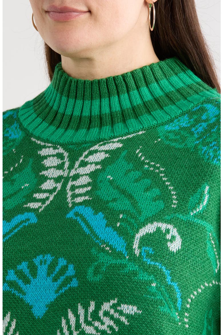 Verda Mock Neck Sweater, Alternate, color, GREEN-MULTI
