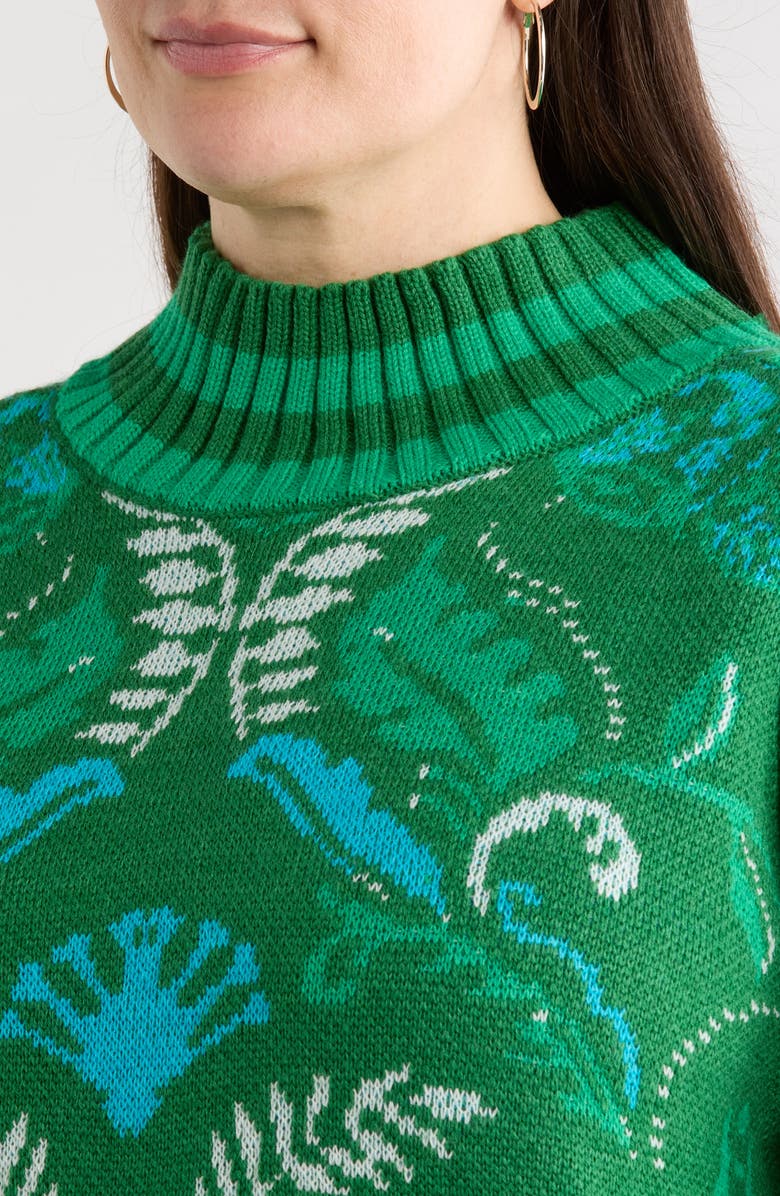 SUGARLIPS Verda Mock Neck Sweater, Alternate, color, Green-Multi