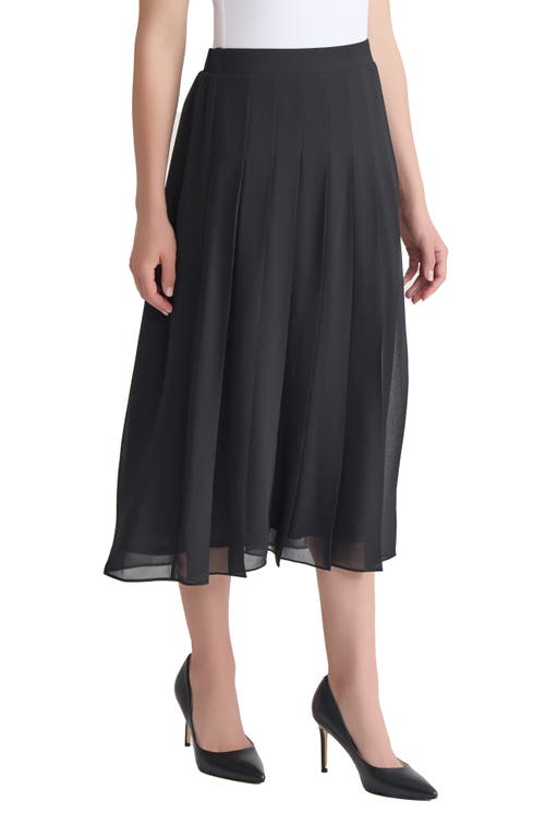 Kasper Pleated Front Midi Skirt In Black