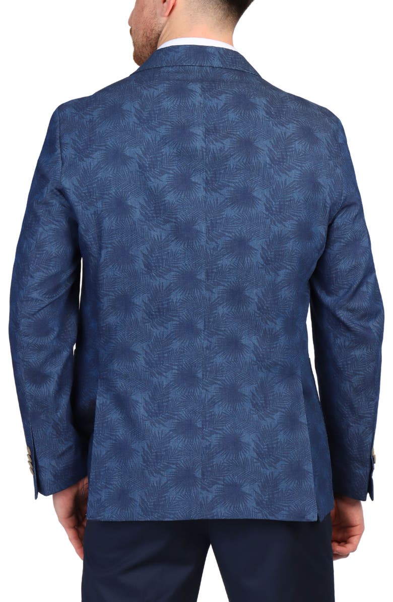 TailorByrd Tropical Print Cotton Sport Coat, Alternate, color, Navy