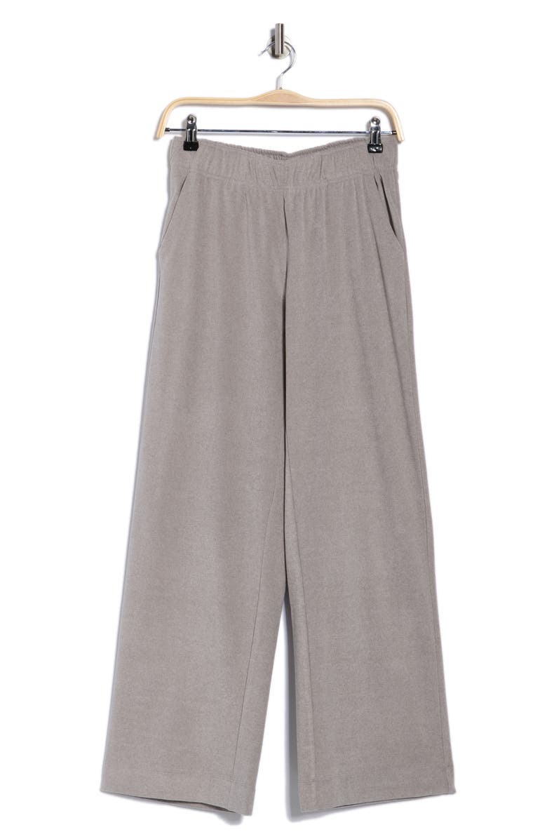 90 DEGREE BY REFLEX Daisy Marled Piquè Wide Leg Pants, Alternate, color, Steel Gray