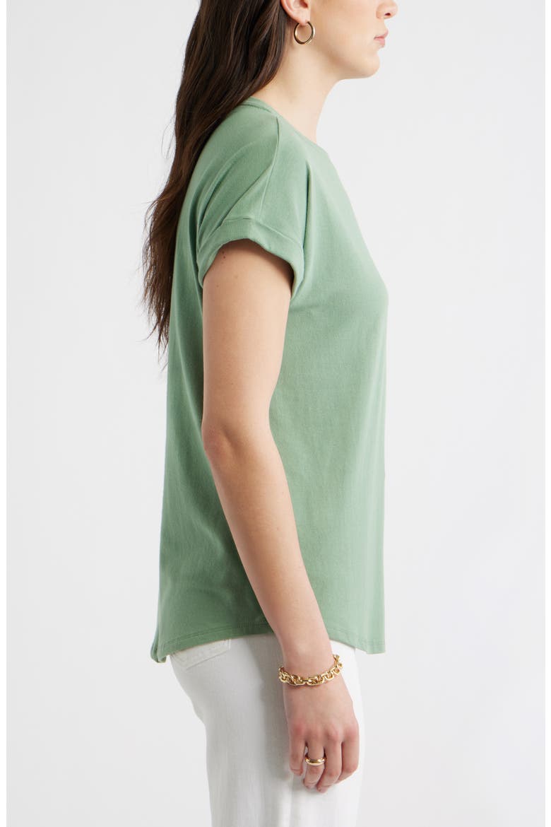 Cuff Sleeve T-Shirt, Alternate, color, GREEN HEDGE