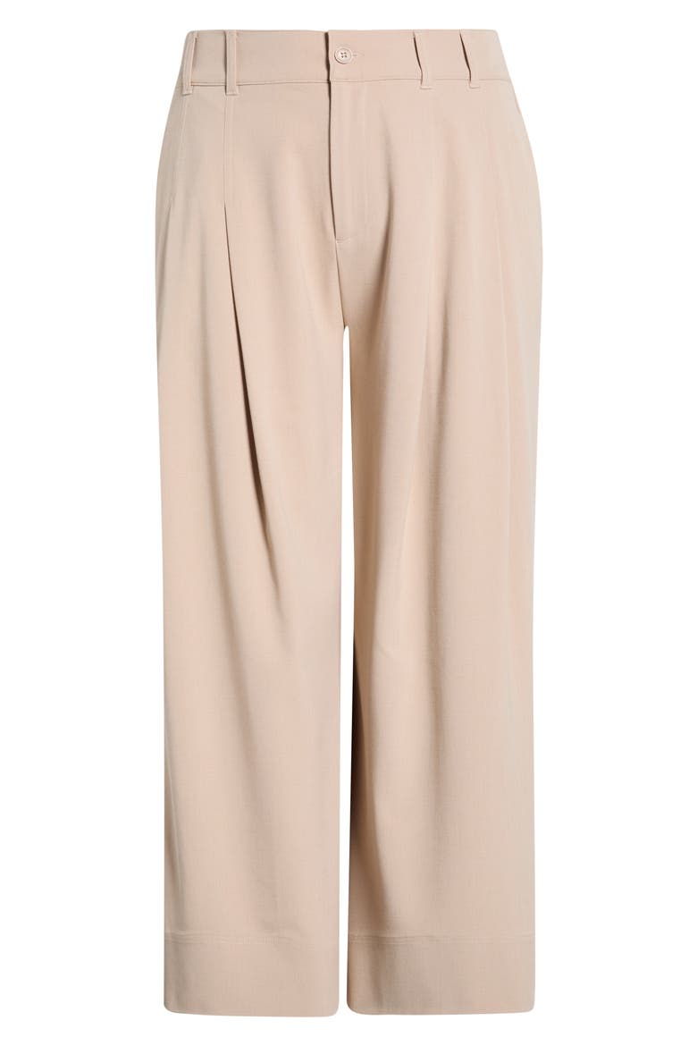 Pleated High Waist Ankle Wide Leg Pants, Alternate, color, CAPPUCCINO