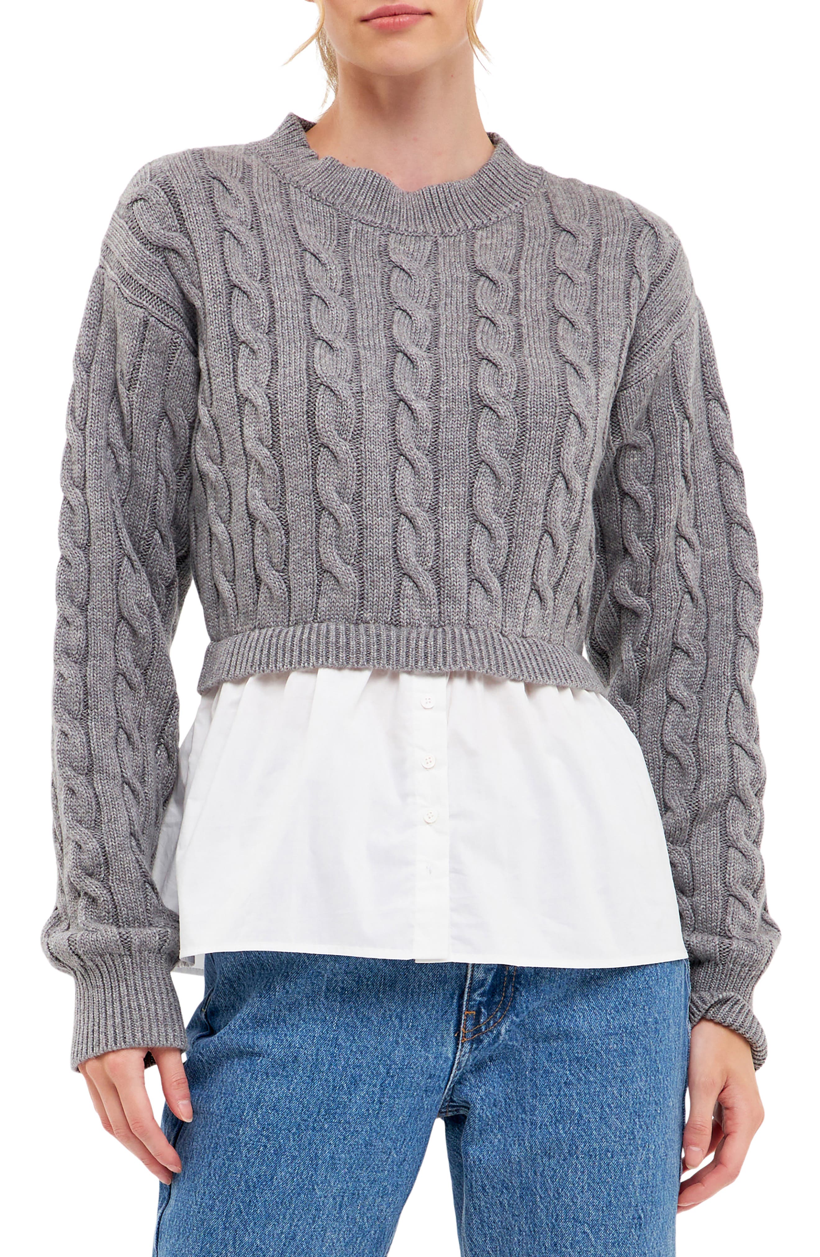 Layered Cable Sweater
