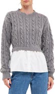 English Factory Layered Cable Sweater
