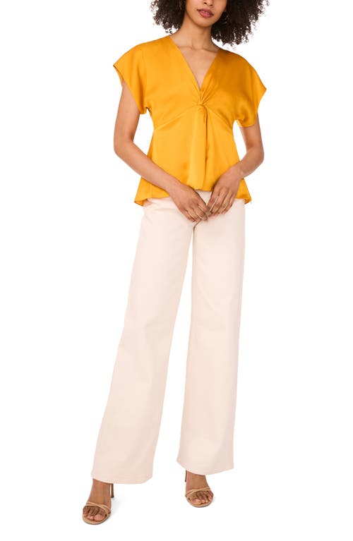 1.state Front Knot Peplum T-shirt In Yellow
