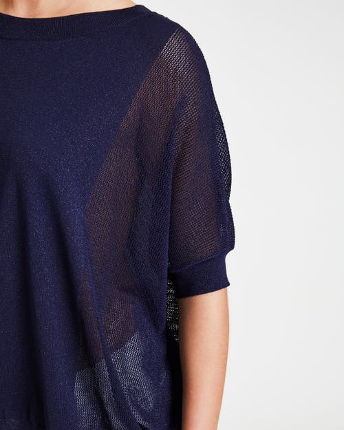 Santorelli Levi Dolman-sleeve Mesh Knit Sweater In Midnight