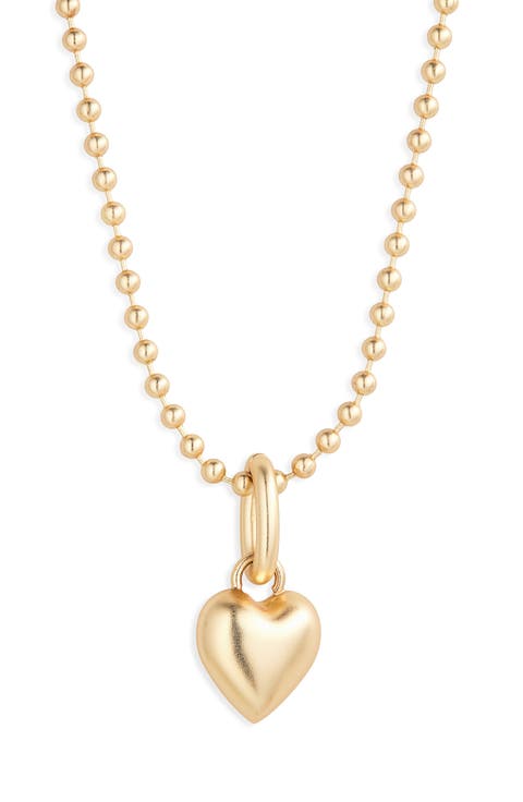 The Itsy Bitsy Puffy Heart Ball Chain Necklace