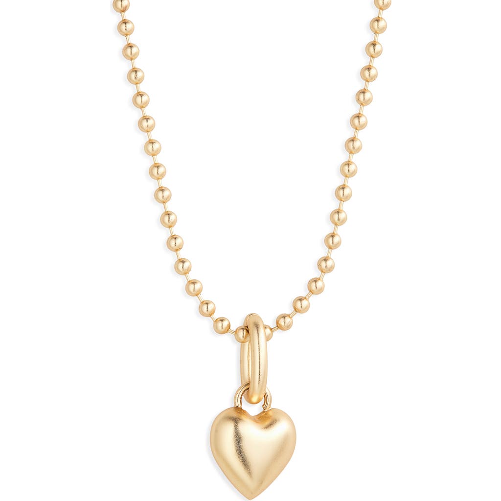 Roxanne Assoulin The Itsy Bitsy Puffy Heart Ball Chain Necklace In Brown