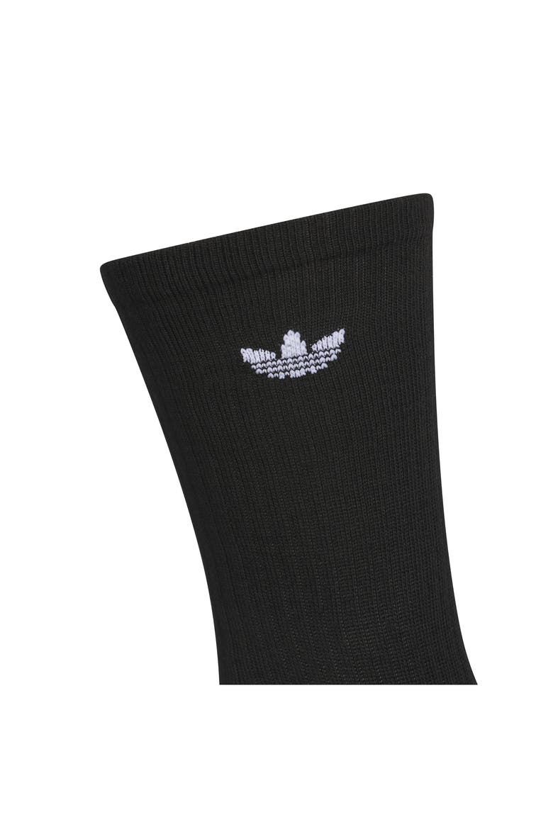 6-Pack Trefoil 2.0 Crew Socks, Alternate, color, BLACK/ WHITE