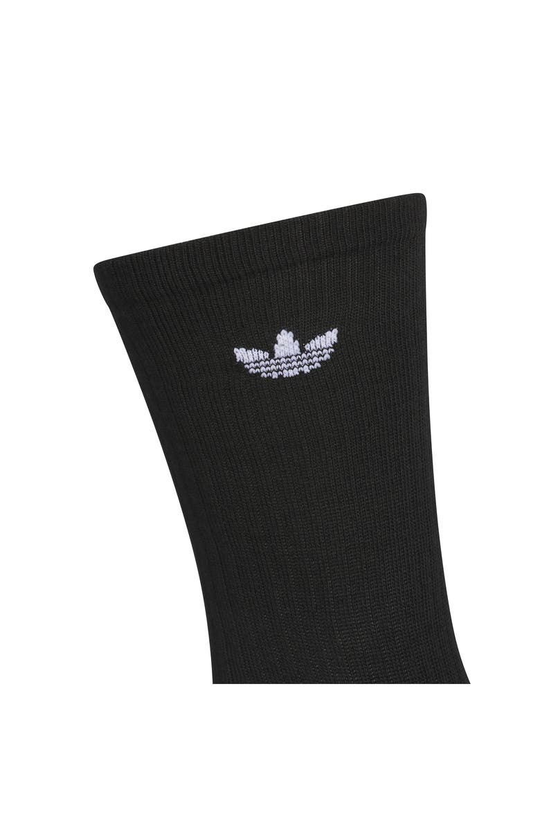 adidas 6-Pack Trefoil 2.0 Quarter Crew Socks, Alternate, color, Black/ White