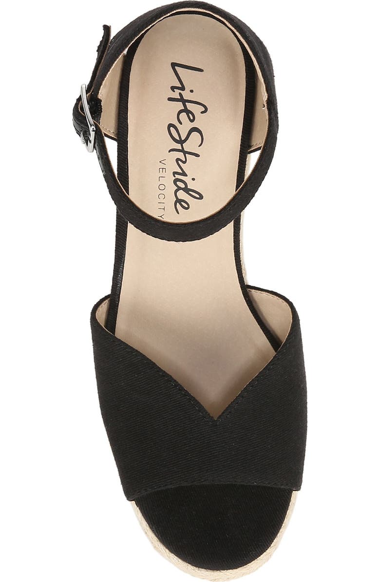 LifeStride Tess Ankle Strap Espadrille Platform Wedge Sandal, Alternate, color,