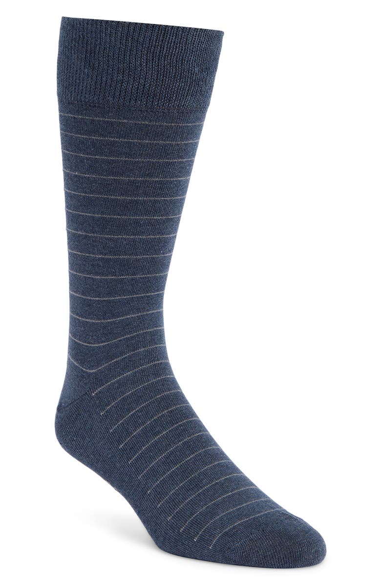 Brooks Brothers Stripe Dress Socks, Main, color, Blue