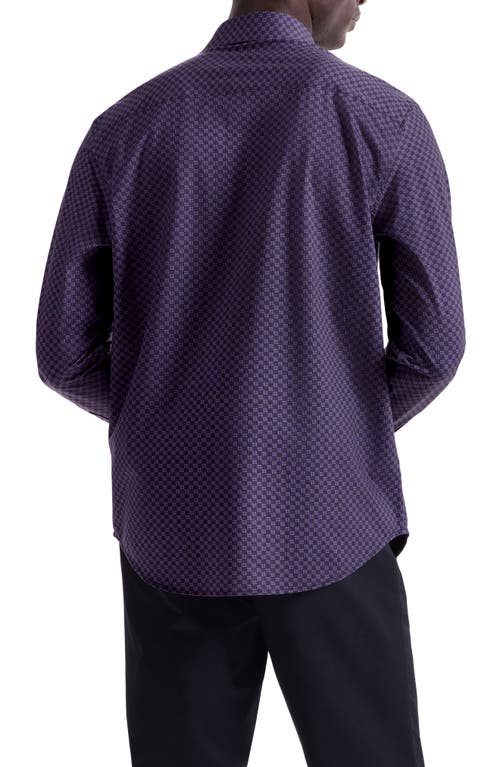Bugatchi James Ooohcotton® Check Button-up Shirt In Purple
